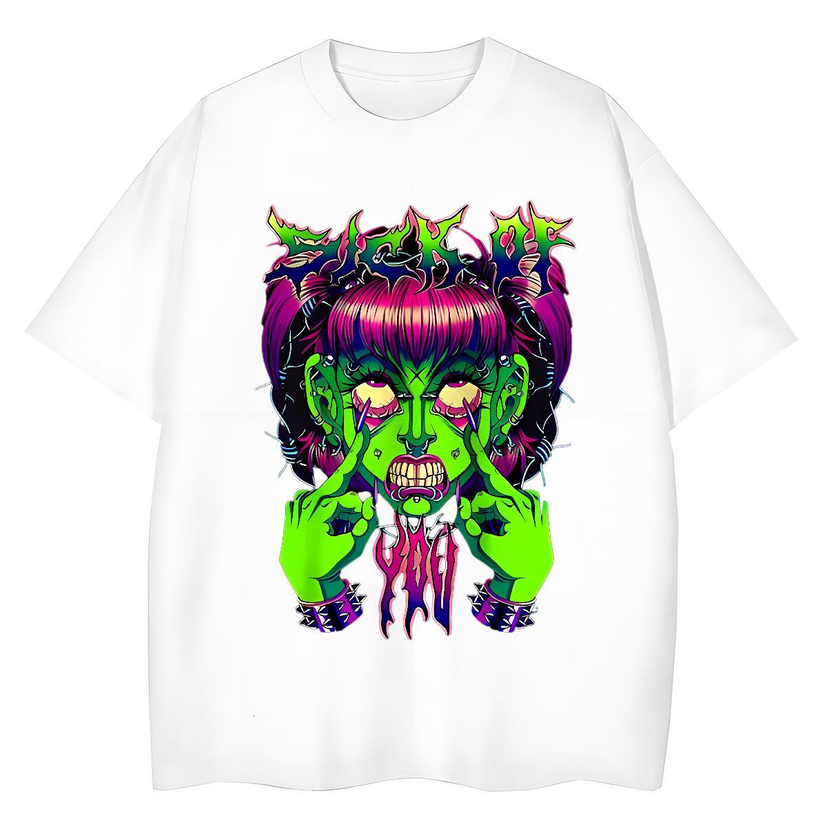 Fashion T shirt 230g Pure Cotton Comfortable Sport skull Couples T Shirts High quality Cartoon Print Tops