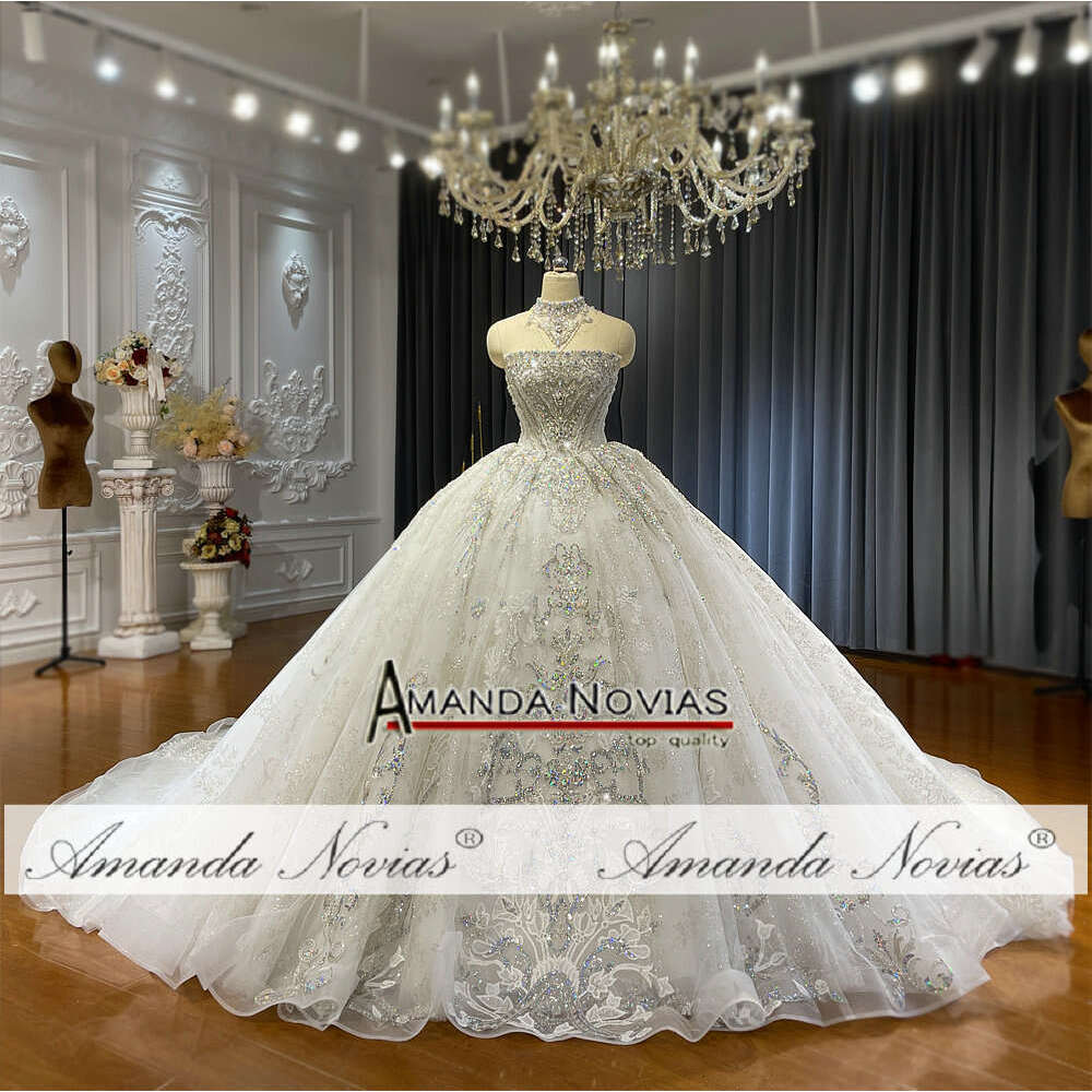 Strapless Colorful Sequin Lace Wedding Dress Wedding Dress Ball Gown Sweetheart Off The Shoulder Sequins or-Length Princess Bride Vestido De Noiva Cus