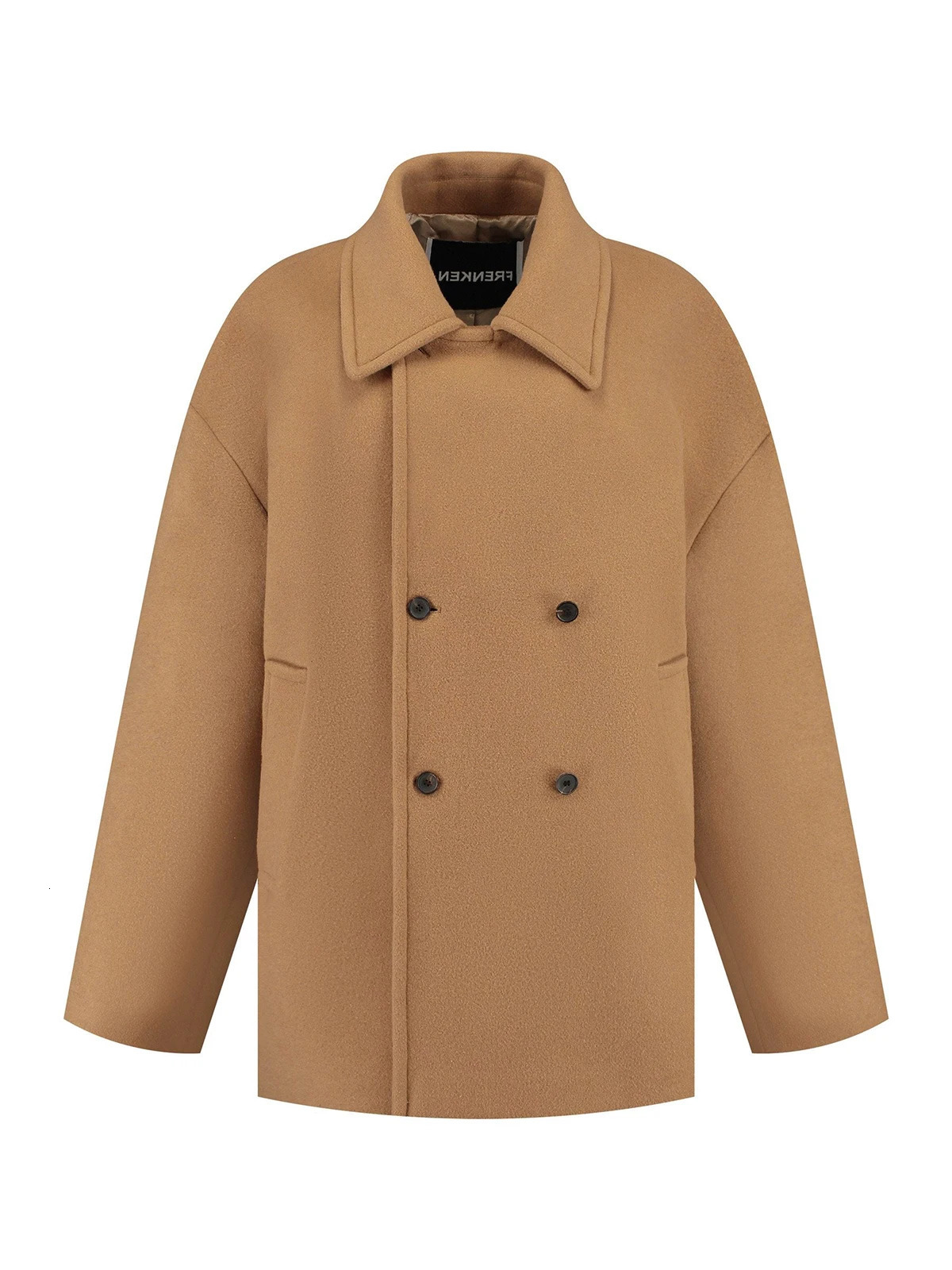 FRENKENWomens coatwinter coat 2024outerwearsWomens jacketoversized looseWarm jacketWoollen coatElegantLeisure 240930