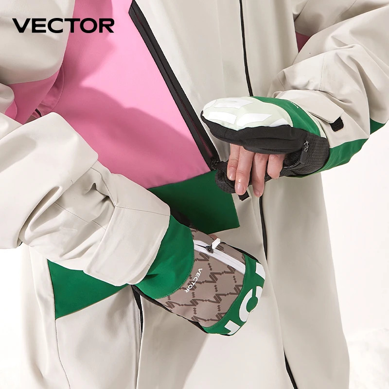Vector Womens Outdoor Double Skiing Board Wear resistant Semi Independent Gloves Cotton 240906