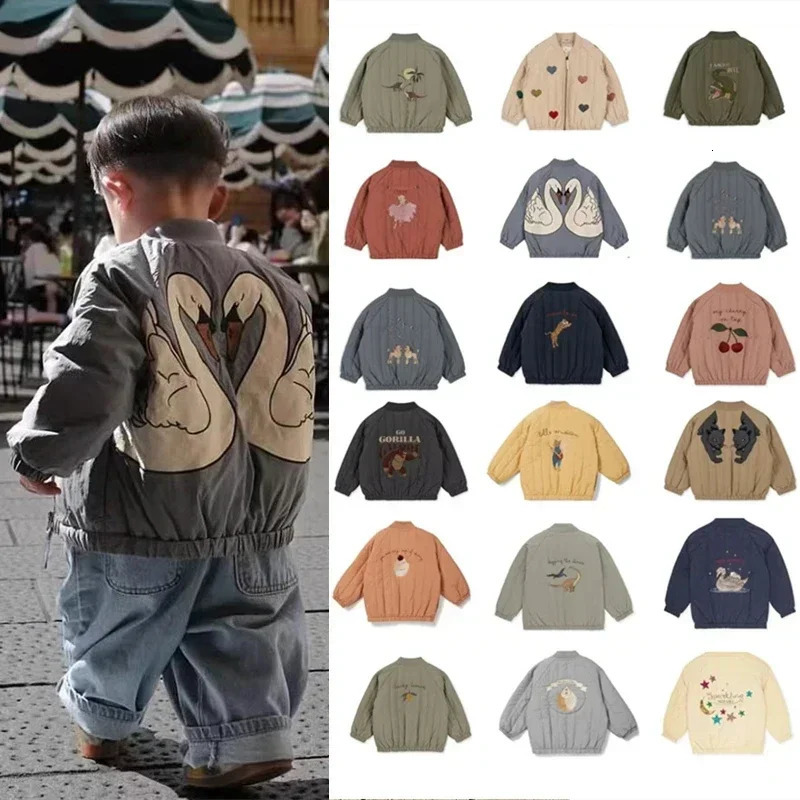 KS Childrens Lambsworth Jacket Coat Autumn Winter Baby Boys Cotton Jacket Preschool Girls Flight Set Jacket Childrens Clothing 241008