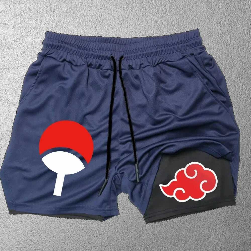 Mens breathable casual sports shorts gym sports shorts two in one quick drying exercise jogging training double-layer M-3XL W241010