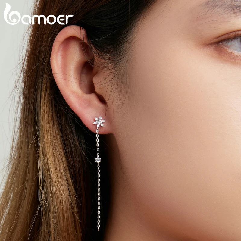 925 sterling silver tassel earrings suitable for women exquisite jewelry simple and bright star pendant wedding gifts 240906