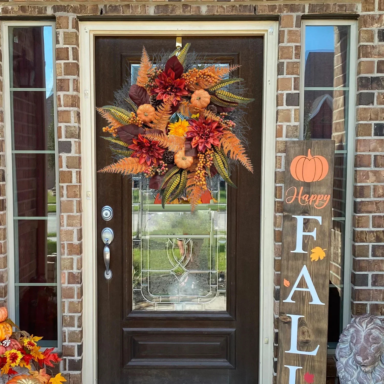 Handmade Thanksgiving & Christmas Wreaths for Home Decor - 2024