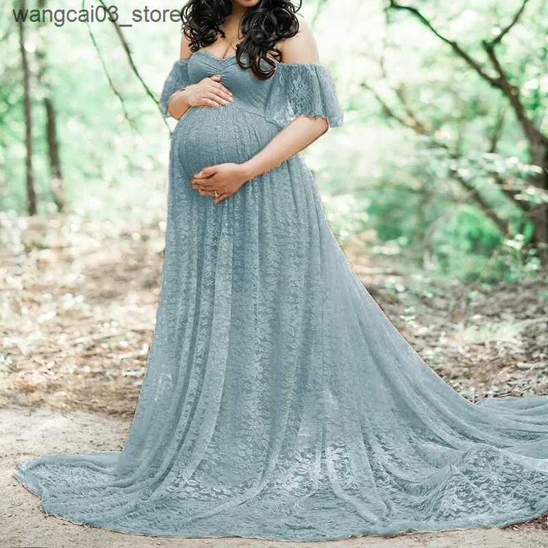 Maternity Dresses Elegant Lace Maternity Dress Photography Photo Session Props Dresses for Pregnant Women Clothes Pregnancy Dress for Photo Shoot L240