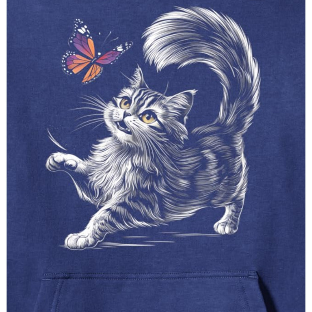Hoodie for Mens Womens Cat Lover Butterfly Graphic Novelty Apparel For Women Men Pullover Hoodie Graphic Hoodies sweatshirt Pullover Long Sleeve