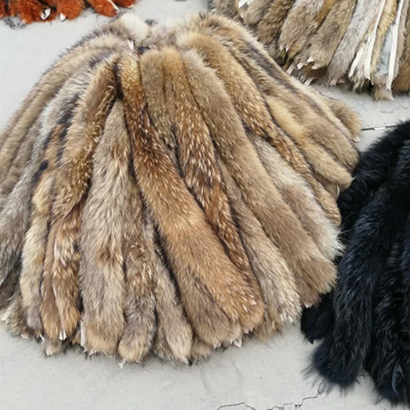 60/70/75cm Winter Natural Fur Collar Genuine Fox Fur Collar Natural Fur Belt Decorative Coat Scarf Accessories 241011
