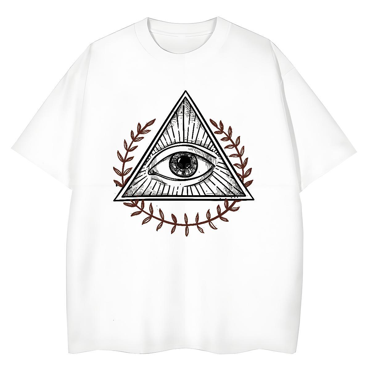 2024 Casual T-Shirts 230g Pure Cotton Short sleeve Soft Casual Daily Wear eye of the devil Couples T Shirts Popular DIY Anime Clothings