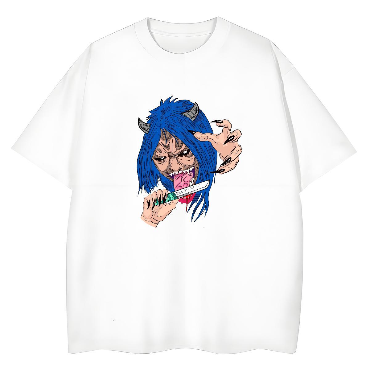 2024 T Shirts Women 230g Pure Cotton Breathable Soft High Street Hip Hop portrait Womens Tshirts Wholesale Customized Clothes