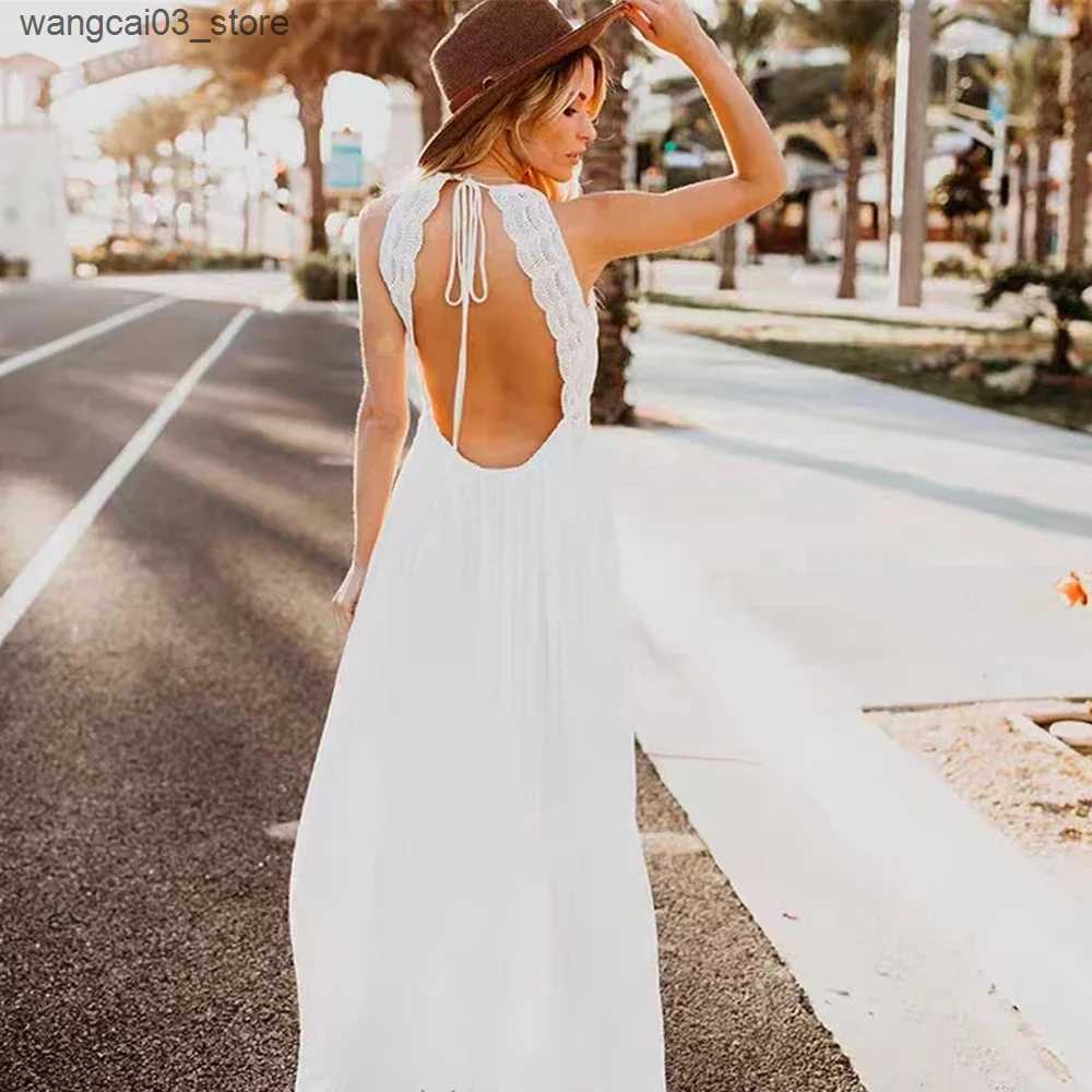 Maternity Dresses Lace Backless Maternity Dresses for Baby Showers Boho Pregnant Dress V-neck Suspender Bohemian Photo Shooting Pregnancy Dress L24091
