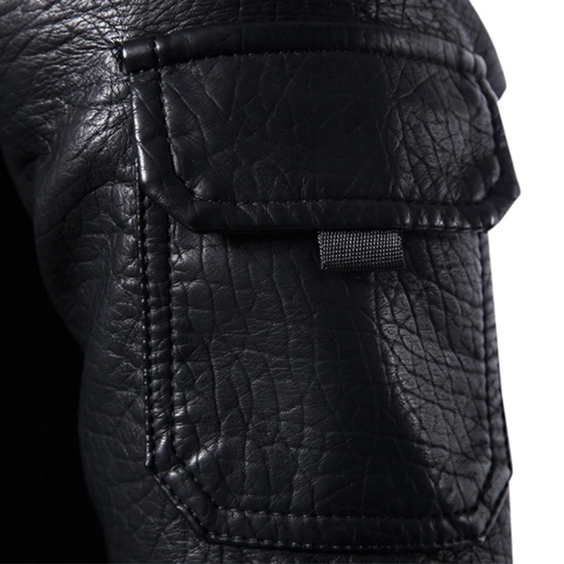 TRAF Autumn And Winter Fashion Mens Pilot Leather Jacket Korean Version Embroidered Motorcycle 241008