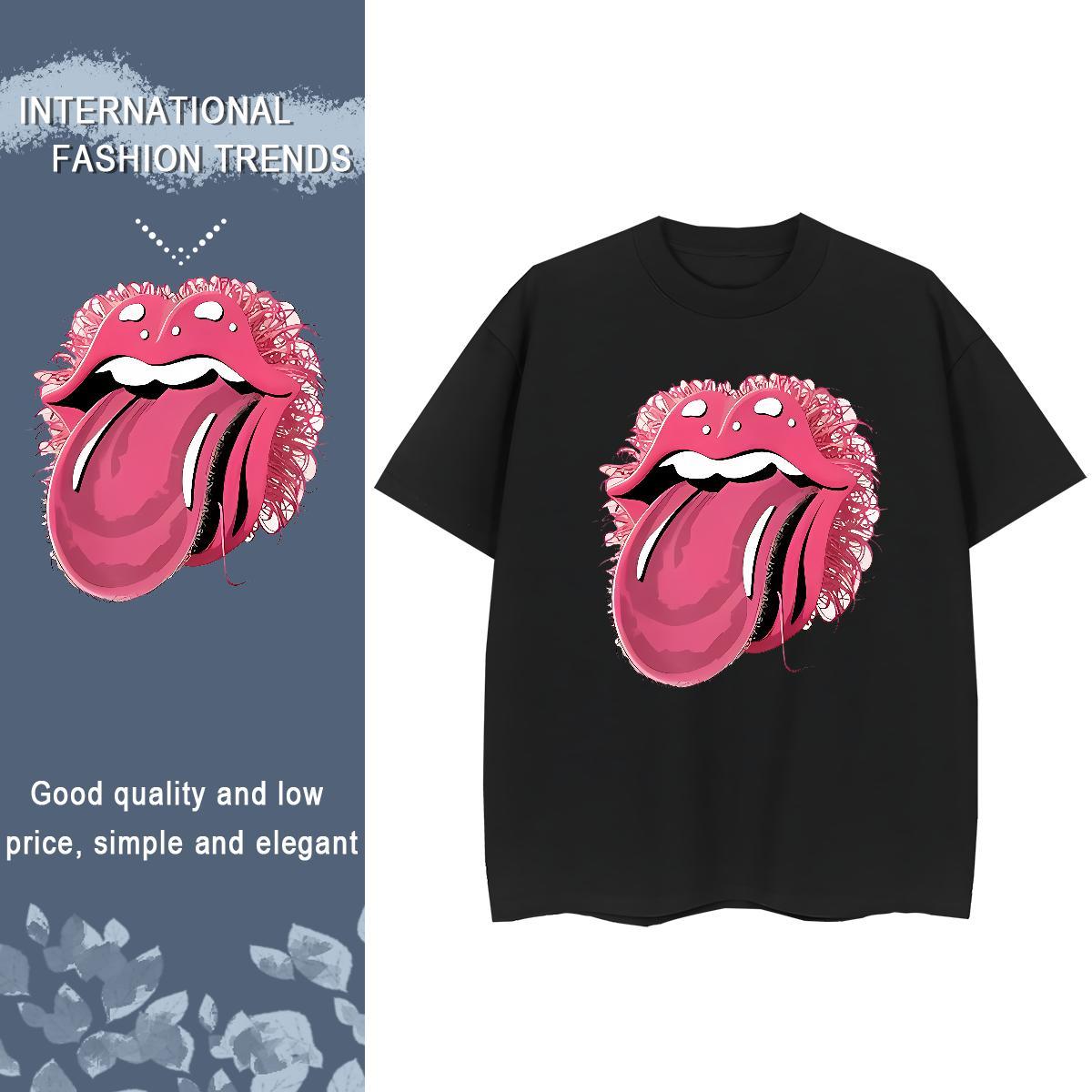 New T-Shirts for Women 230g Cotton Round Neck Short Sleeve Sports Street Wear mouse Women Tshirts Wholesale Cartoon Print Clothes Shirt