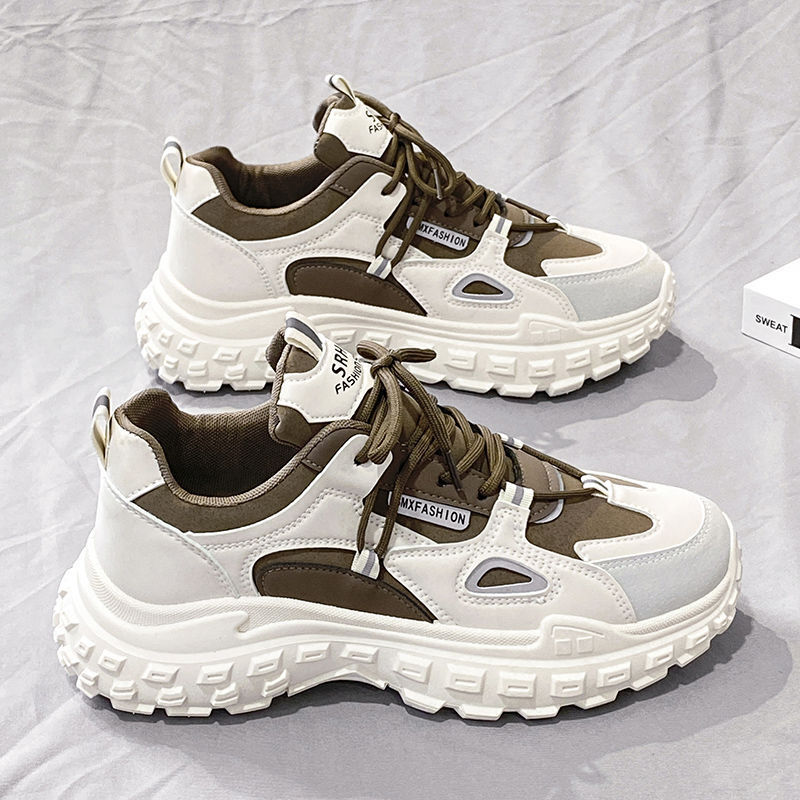 Thick soled fashionable sports summer new internet famous breathable casual men's shoes, work anti slip and wear-resistant dad shoes