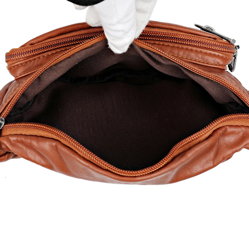 Fanny Bag Retro Womens Belt Bag Womens Shoulder Cross Body Bag Fashion Soft Leather Waist Bag Waist Bag 241008