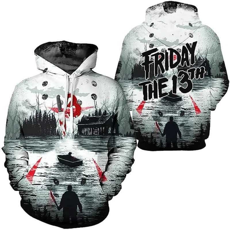 13th Friday Vintage Sweatshirt 3D Print Hoodies Loose Men/WOMEN Hoodie Holiday Kids Long Sleeve Coat Men Clothing LX241011