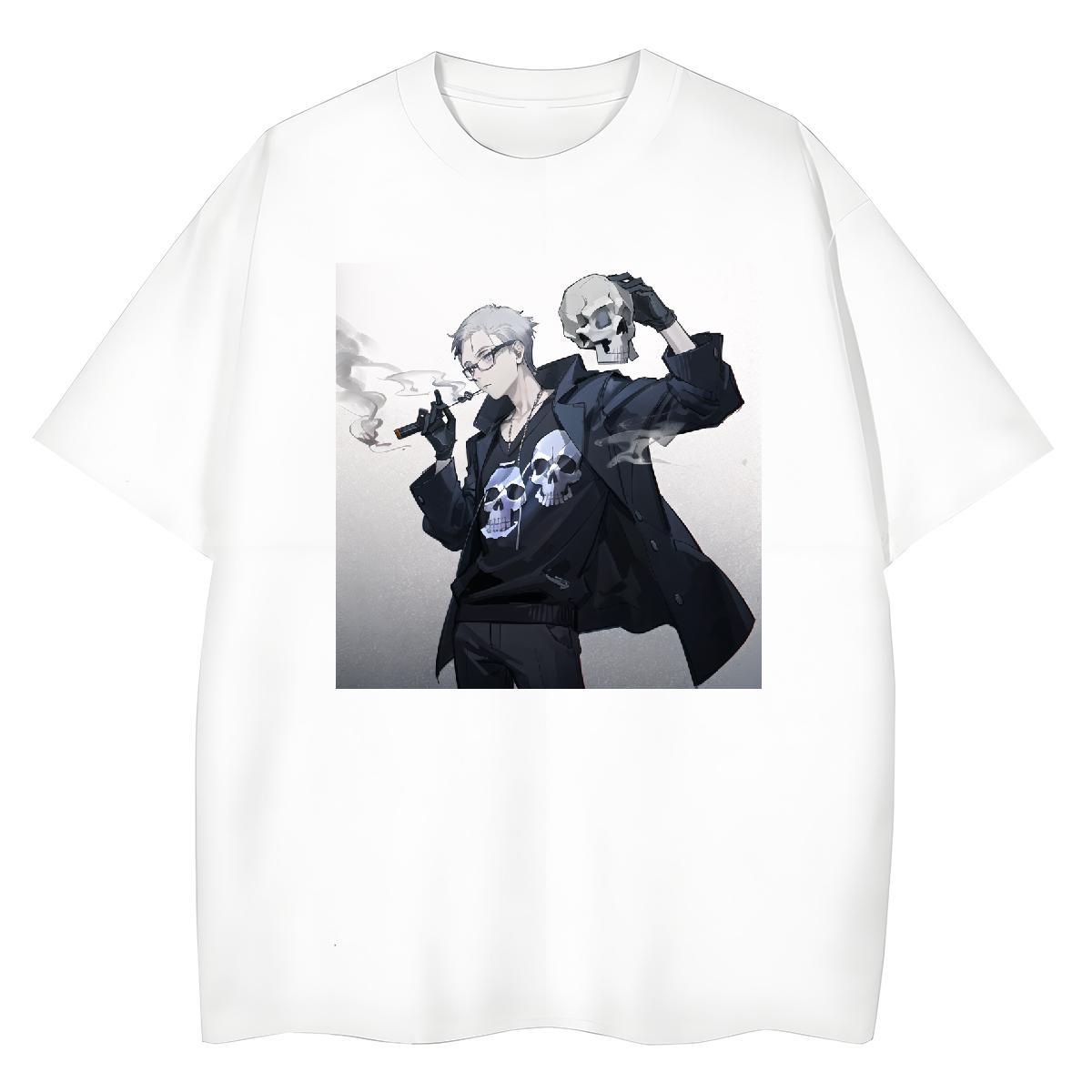 New T-Shirts for Women 230g Pure Cotton Breathable Soft Summer Casual skull Woman Tshirt Lady Customized Print Clothes Shirt