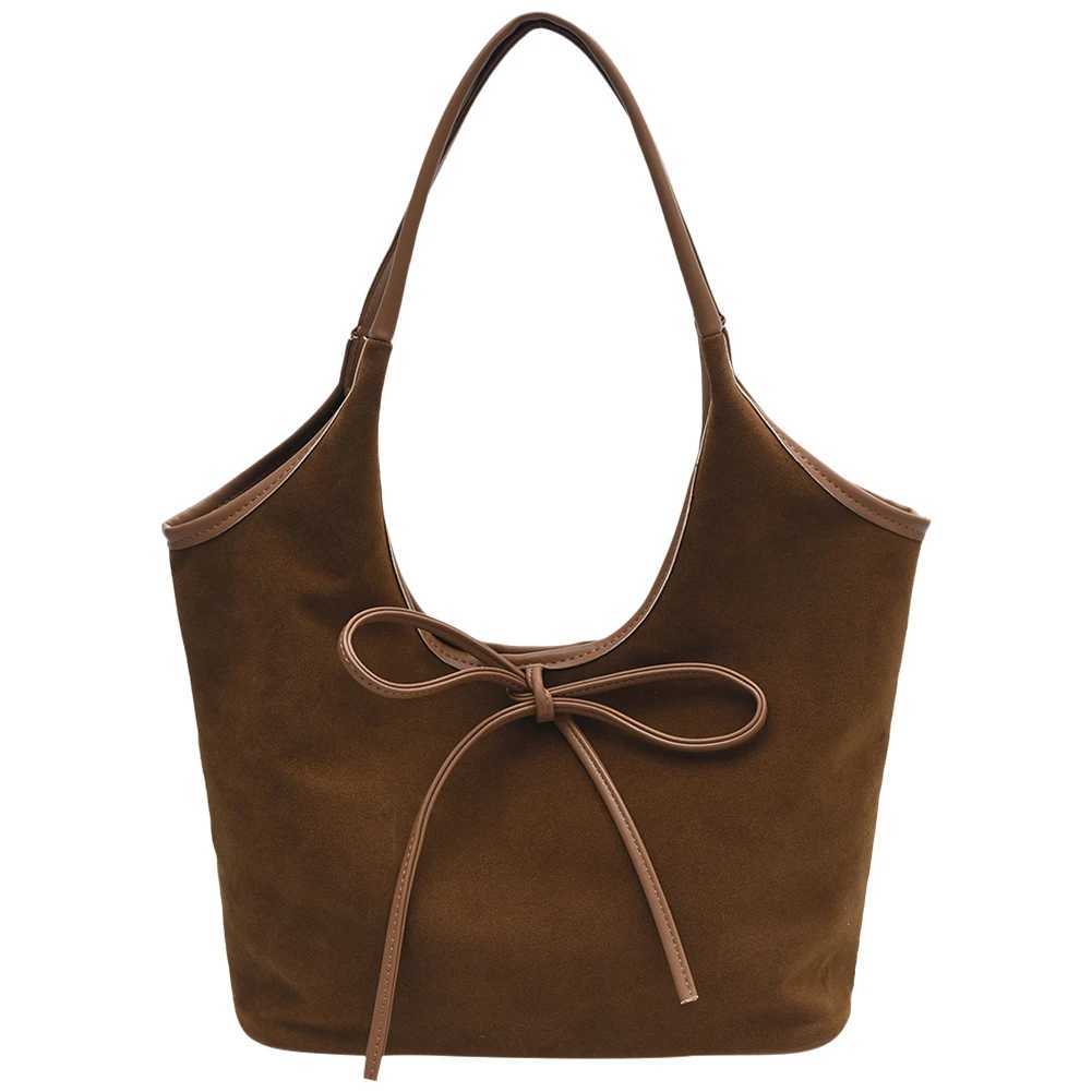 Ladies Suede Shoulder Bag Magnetic Closure Tote with Interior Pocket Large Hobo for Commute Travel 241011