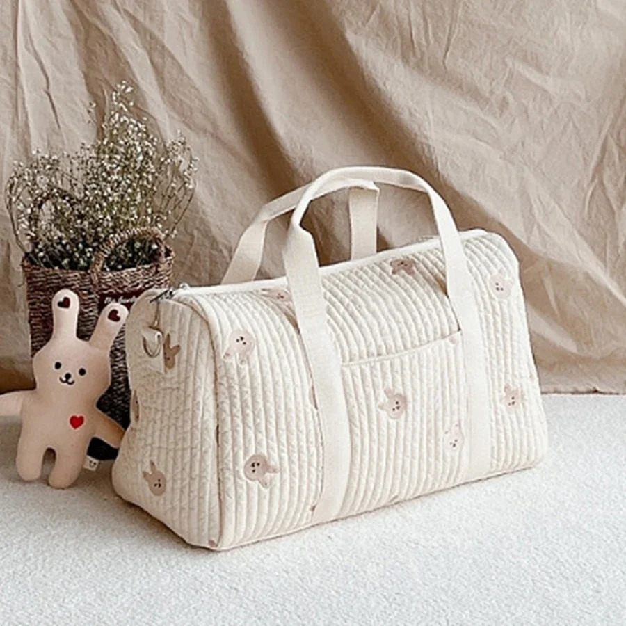 Mom Cotton Embryo Travel Bag Large Capacity Luggage Bag Lightweight Storage Diagonal Baby Bag 241008