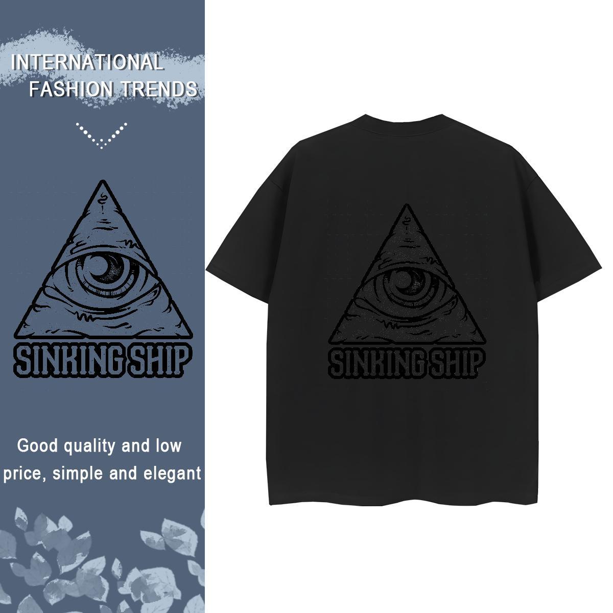 2024 Casual T shirt 100% Cotton 230g Breathable Short Sleeve Outdoor eye of the devil Womens Tshirts Loose Cartoon Anime Tees Shirts