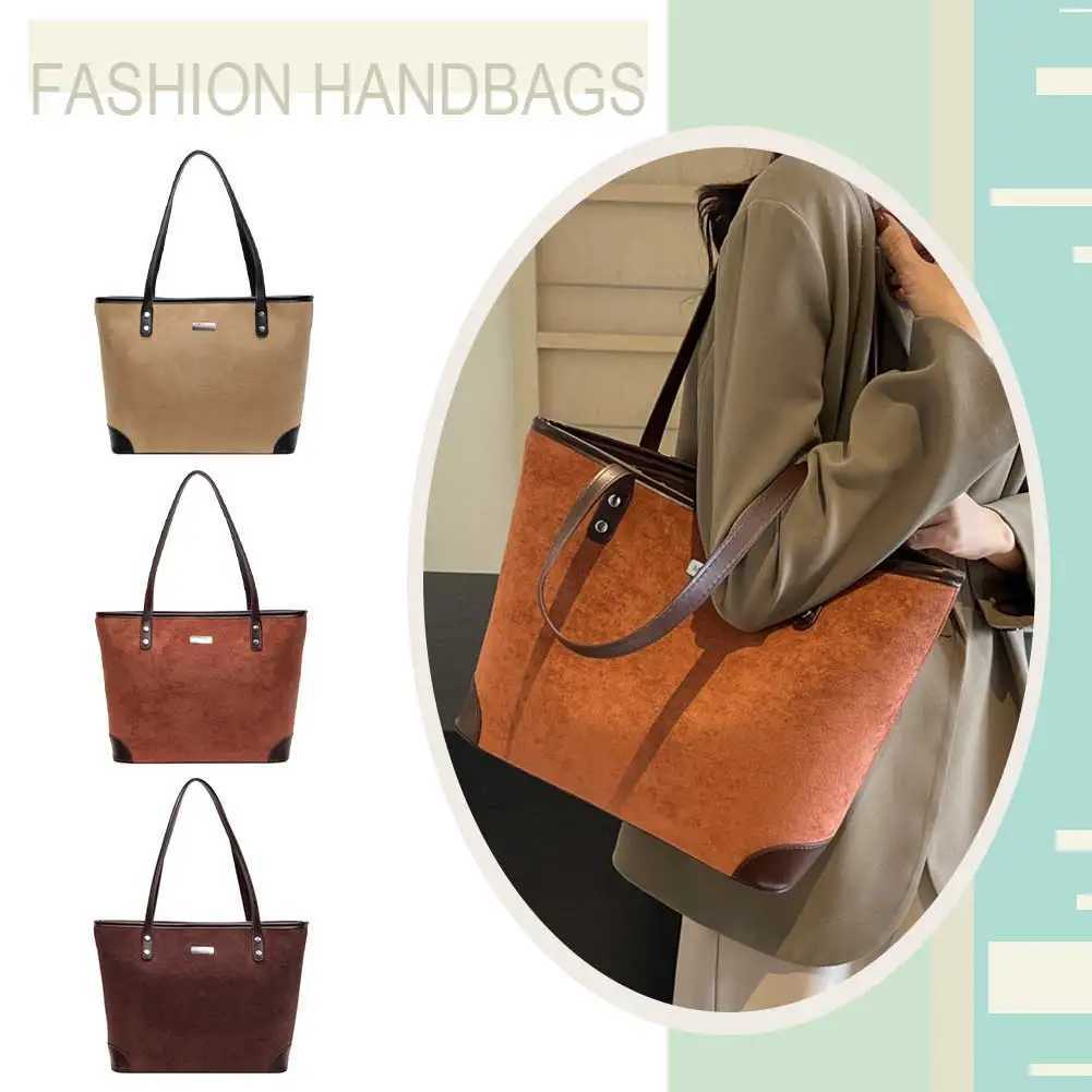 Women Faux Suede Tote Bag Large Capacity Top Handle Fashion Shoulder Satchel Work Ladies Purse for Shopping Travel 241011