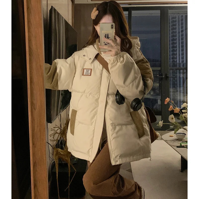 Brown Womens Clothing Outerwear Top Hat Jacket Fashion Streetwear Y2K Style High Street American Winter Womens Coat 241009