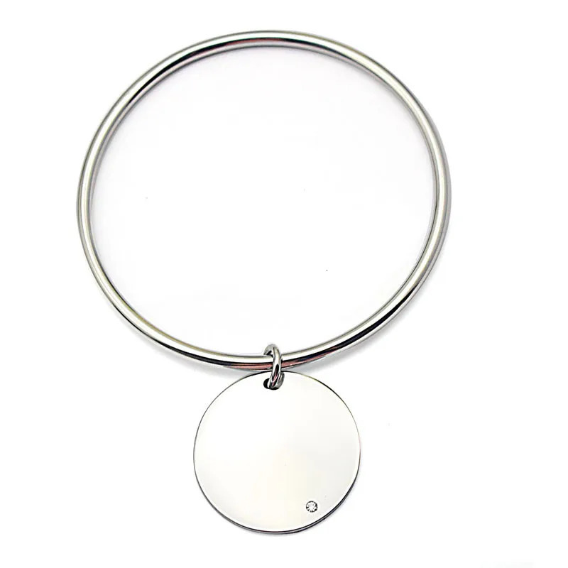 Wholesale 70mm 65mm 60mm diameter circular bracelet Rhinestone circular pendant bracelet stainless steel womens jewelry 241007