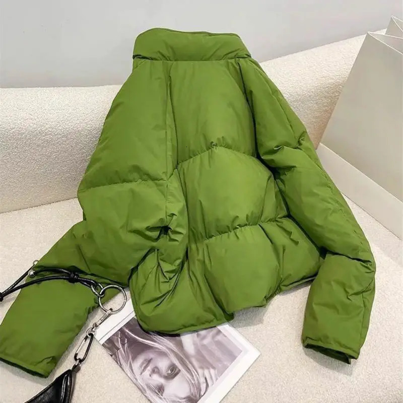 Winter Thick Cottonpadded Jacket Women 2023 Ladies Stand Collar Slim Coats Autumn Fashion Loose Warm Short Parkas 240930