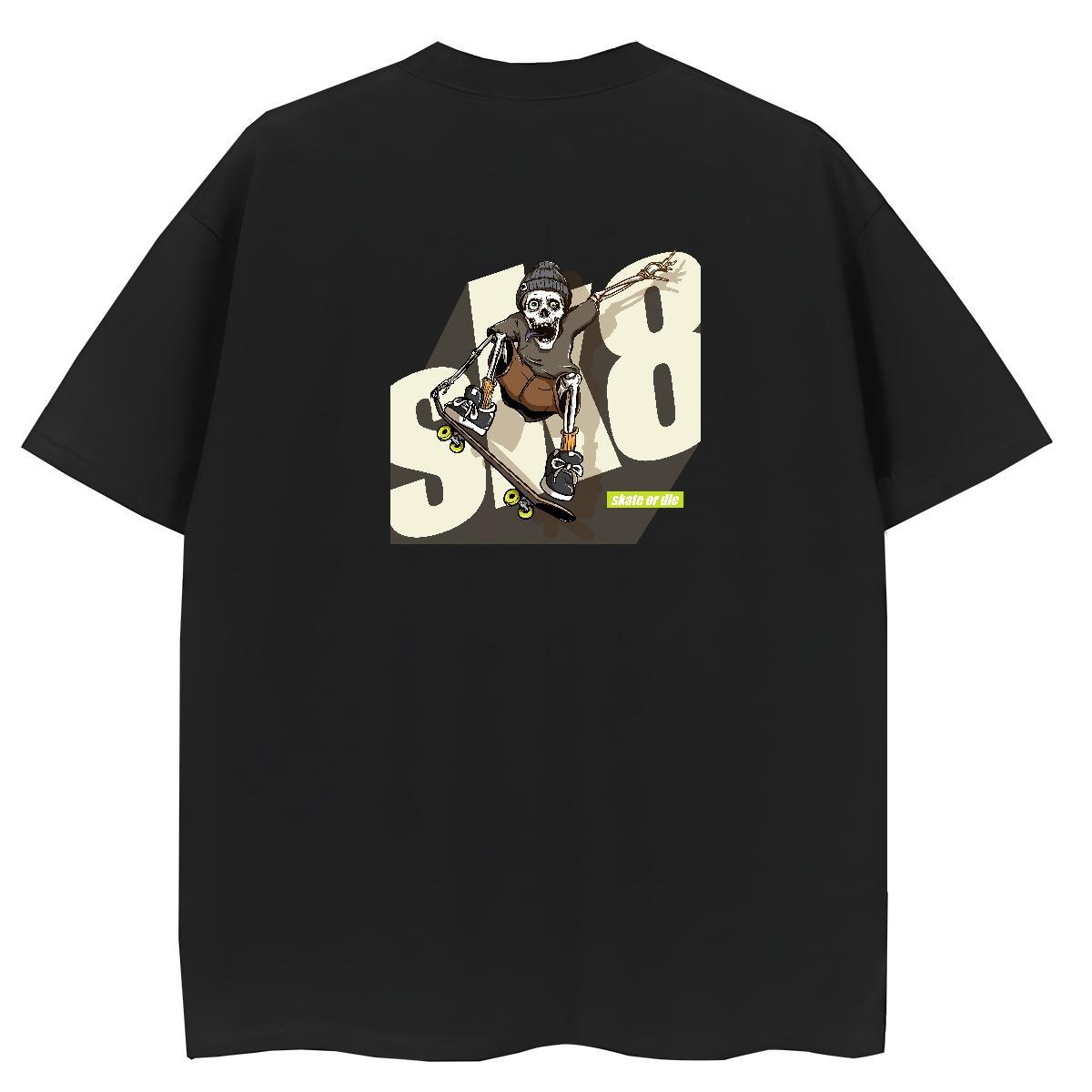 DIY Womens T Shirts 230g Cotton Crew Neck Hip Hop skull Womens Tshirts Designer Nice Custom Print Plus Size Clothings