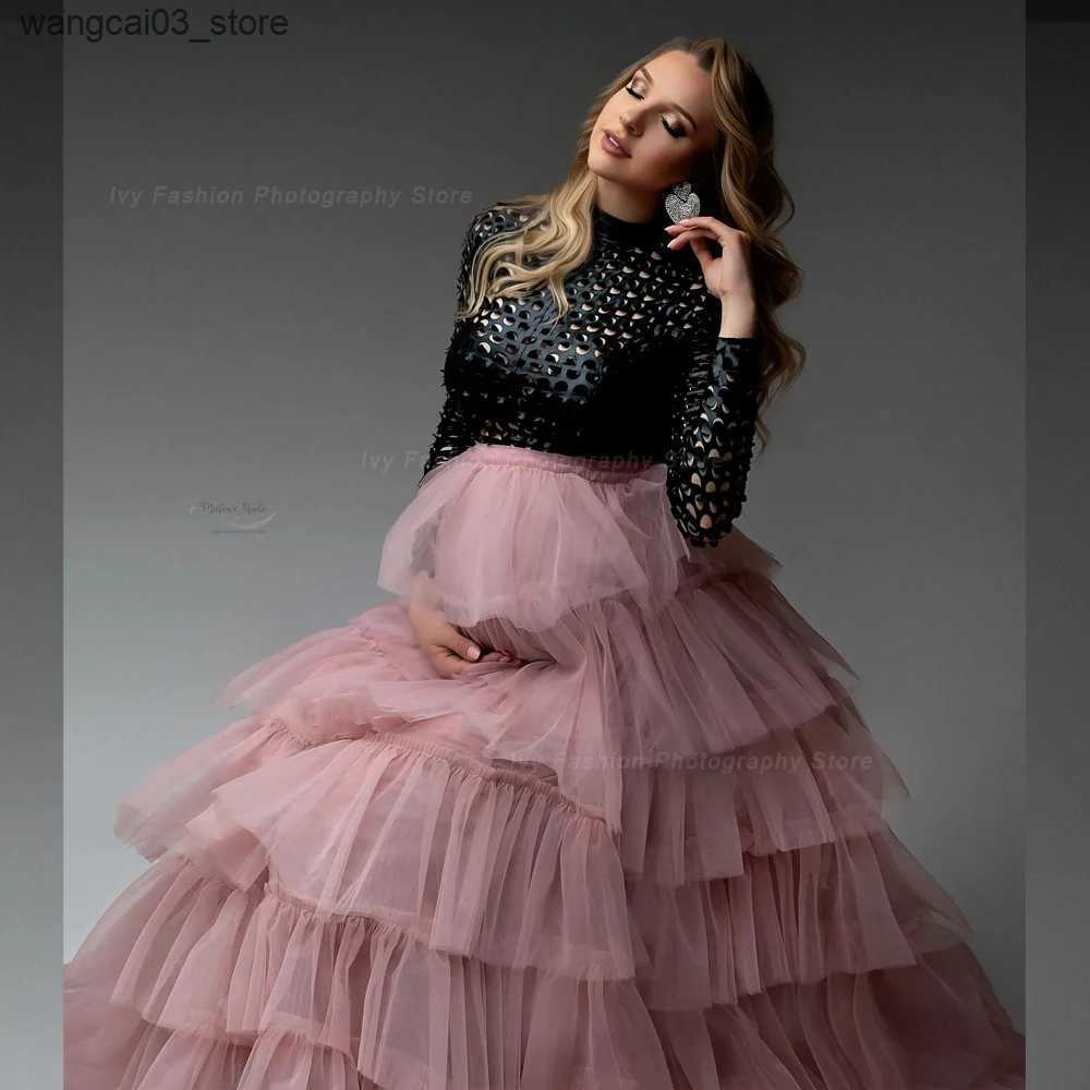 Maternity Dresses Maternity Photography Props Dress Faux Patent Leather Elastic Tight Bodysuit Photo Shoot Photography Dress For Women L240910