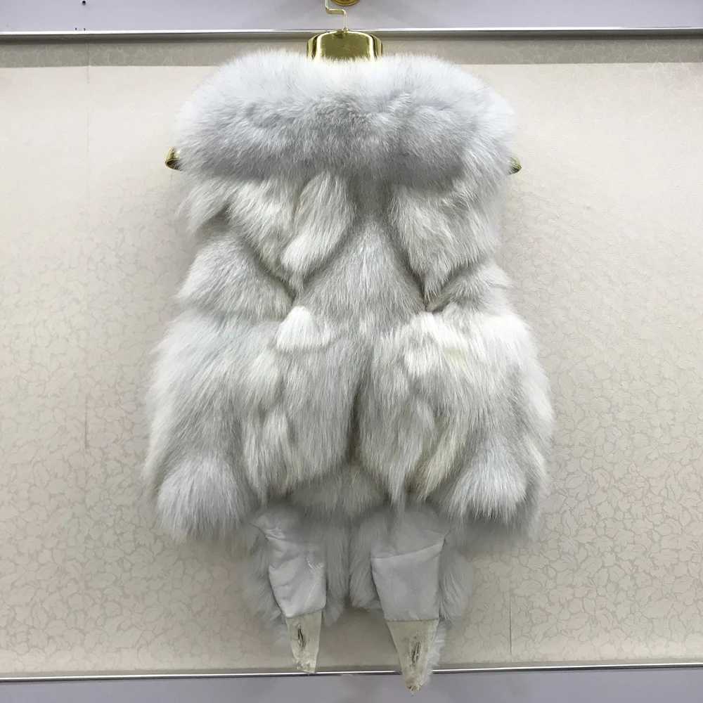 2024 hot selling womens 100% genuine fox fur vest natural soft fox fur sleeveless jacket womens high-quality warm fox fur vest W241010