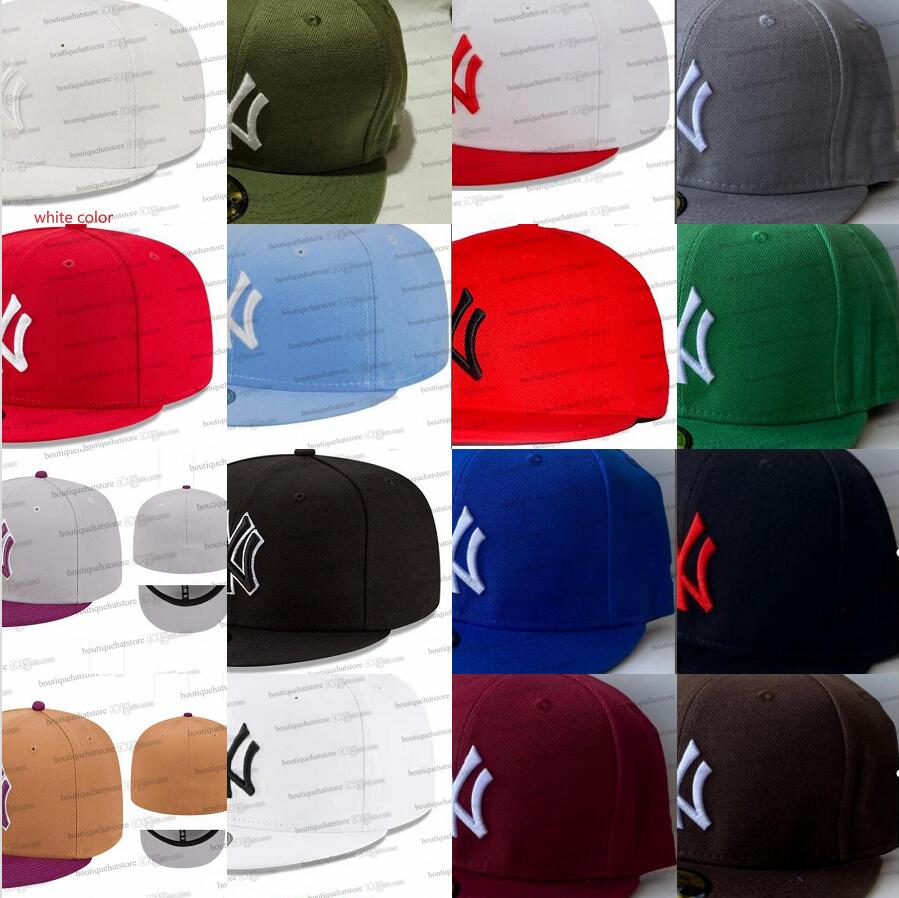 35 Colos Men's Baseball Fitted Hats Navy Blue Special New "York" Light Green Pink Black Grey Letter stitched Sport brown color All Team Full Closed Size Caps Oc11-01