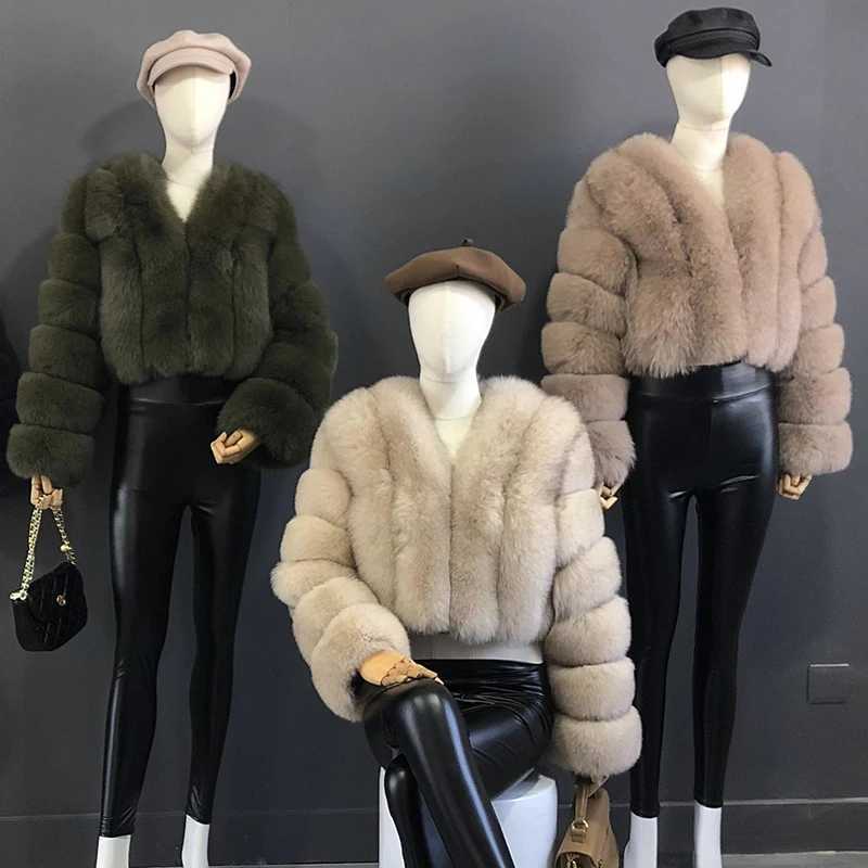 2023 new womens fur coat real fox fur leather jacket natural fox fur short sleeved clothing long sleeved womens coat W241010