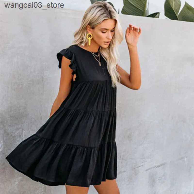 Maternity Dresses Maternity Dresses Women Pregnant Clothes Casual Mama Loose Sleeveless Ruffles Dress for Pregnant Women L240910