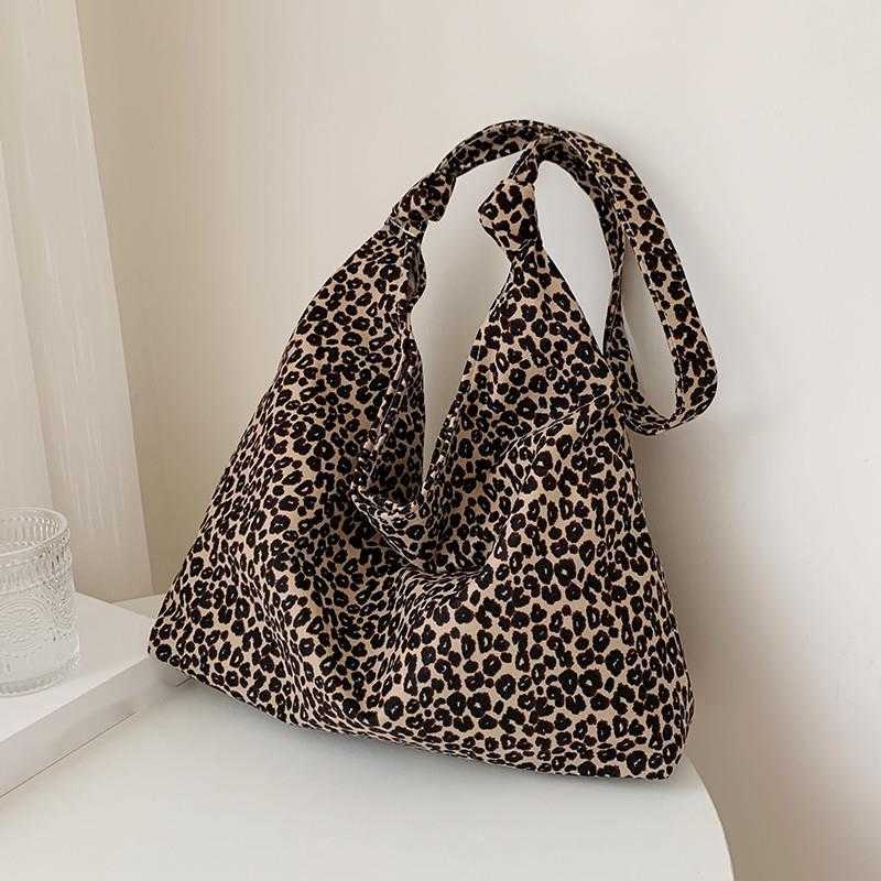 CMM New Small Leopard Print Shoulder Bag Shopping Bag Fashion Canvas Bag Womens Handbag Stylish Armpit Bag