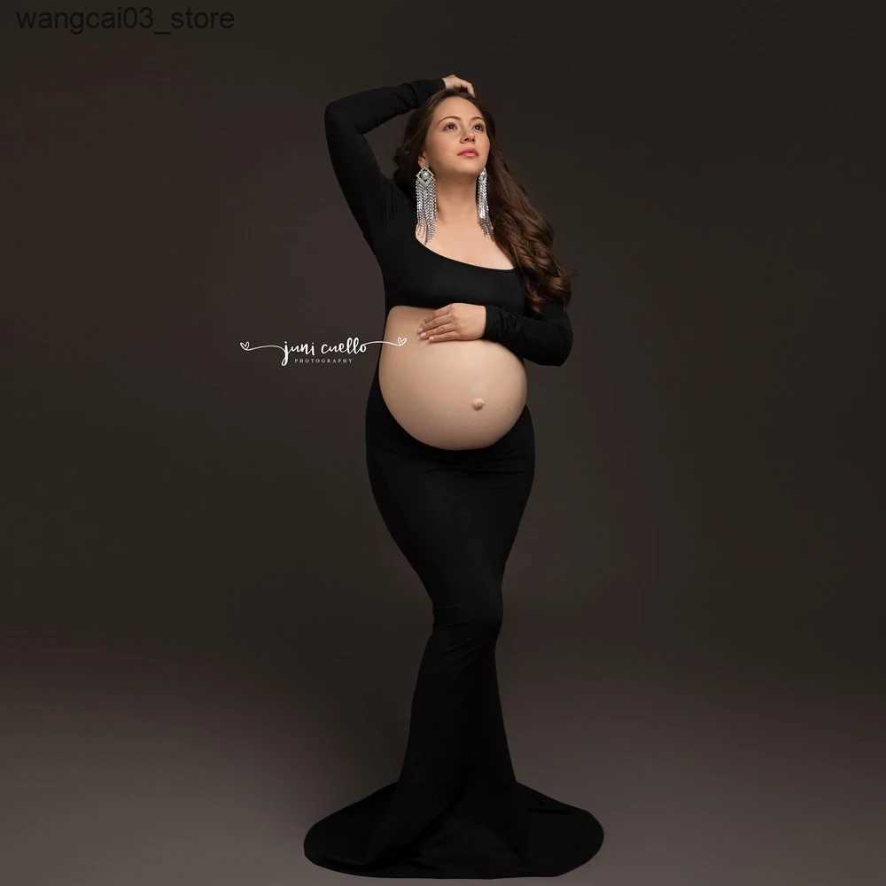 Maternity Dresses Maternity Dress For Photoshoot Stretch bodice dress Photography Studio Accessories Clothing Pregnant Women Exposed Belly Skirt L2409