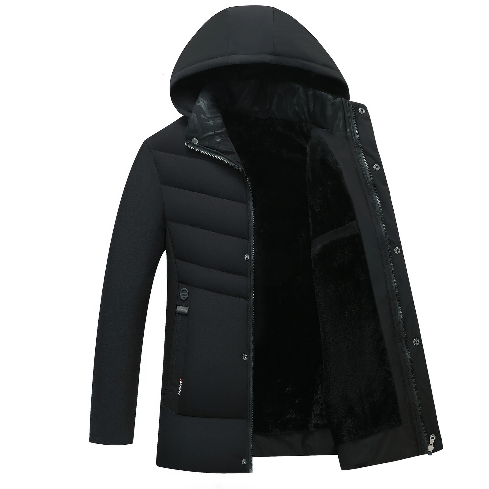 fashion wool hooded winter jacket for mens thick and warm mens winter jacket windproof gift for father and husband Parka windproof Parkas 241007