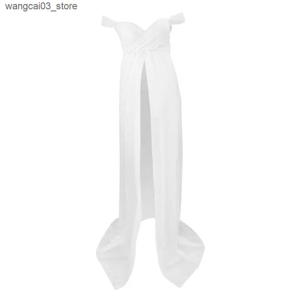 Maternity Dresses Photography Maternity Dress Off Shoulder Maxi Long Dress Photo Shoot Prop Gown L240910