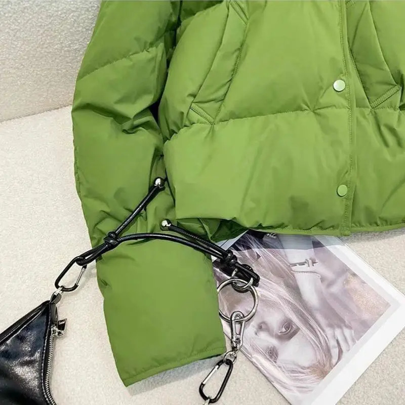 Winter Thick Cottonpadded Jacket Women 2023 Ladies Stand Collar Slim Coats Autumn Fashion Loose Warm Short Parkas 240930