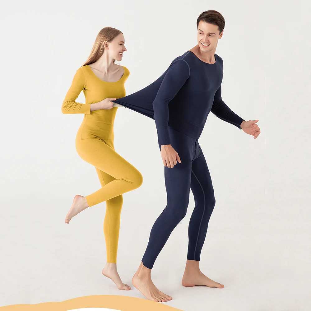 Womens Thermal Underwear Thermal Underwear Sexy Warm Long Johns For Women Flce High Elastic Seamless Bottoming Tops Pants 2 Piece Sets Thermos Clothin