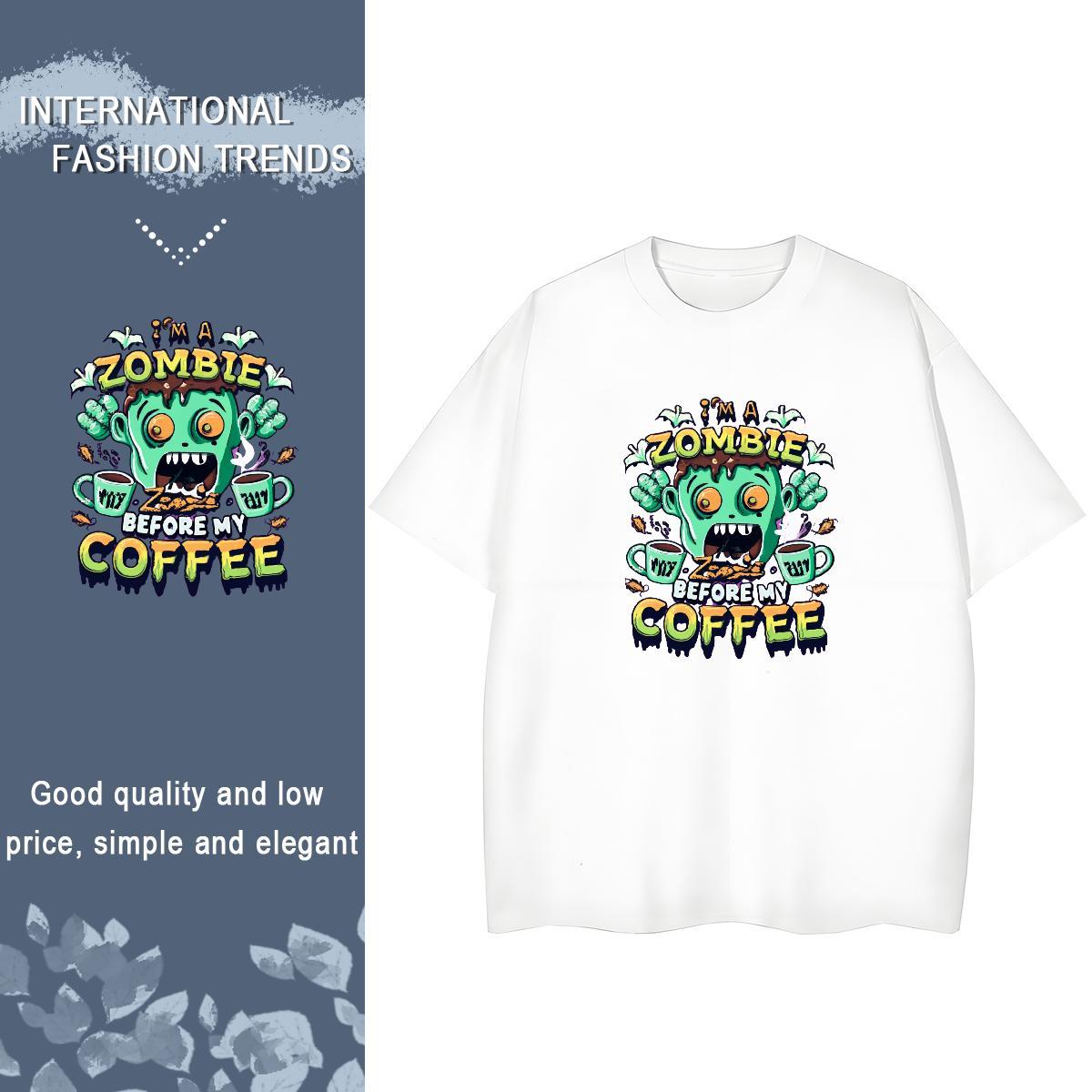 Fashion Casual T Shirt For Woman 100% Cotton 230g Breathable Street skull Woman Tshirt Free Shipping Black White Tee Shirt
