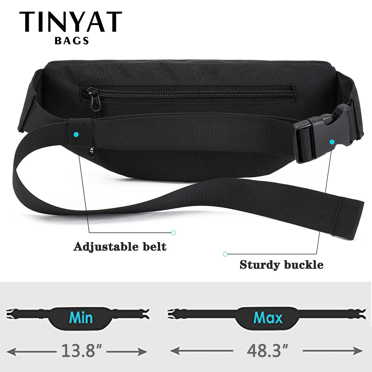 Tinyat mens waist bag wallet casual large phone with bag womens canvas travel phone bag Fanny Banana bag Hip 4 pockets 241008