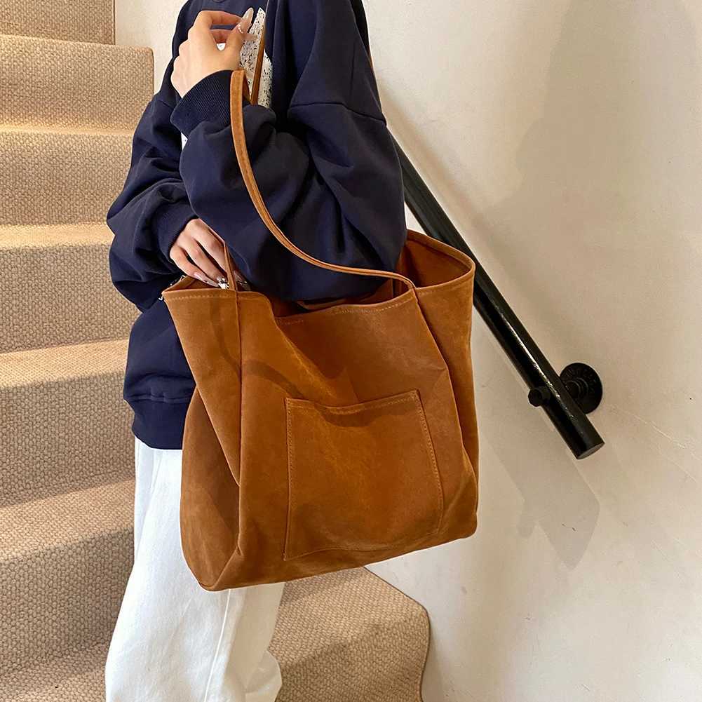 Suede Shoulder Bag for Ladies s Handbags Purse Fashion Large Capacity 2024 New Autumn and Winter Versatile Commuting Tote 241011