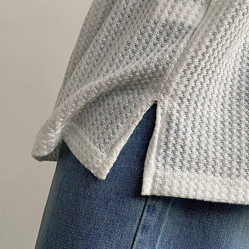 Mens Retro Loose Lazy Stylish Long Sleeve T-Shirt Casual O Neck Solid Exposed Clavicle Tops Breathable Basic Shirt 2024 241011