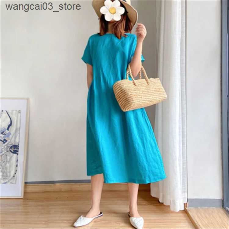 Maternity Dresses New Long Sleeve Maternity Dress Fashion Clothes for Pregnant Women V-neck Boho Cotton Linen Loose Lantern L240910