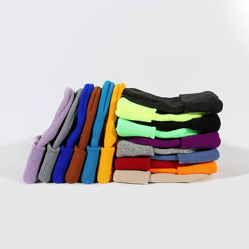 Womens winter hat mens solid knitted beanie autumn girl fashion womens warm casual 241009