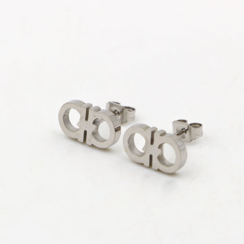 Free shipping Fashion Letters Stud Earrings for Women Stainless Steel OL Korean Designer Ear Rings Earings Earring Party Jewelry Gift Wholesale