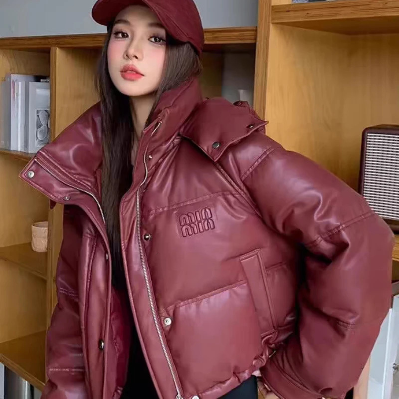 Womens Hoodie Solid Color System Short Warm Coat Fashion 100 Zipper Parker Coat Autumn/Winter 241009
