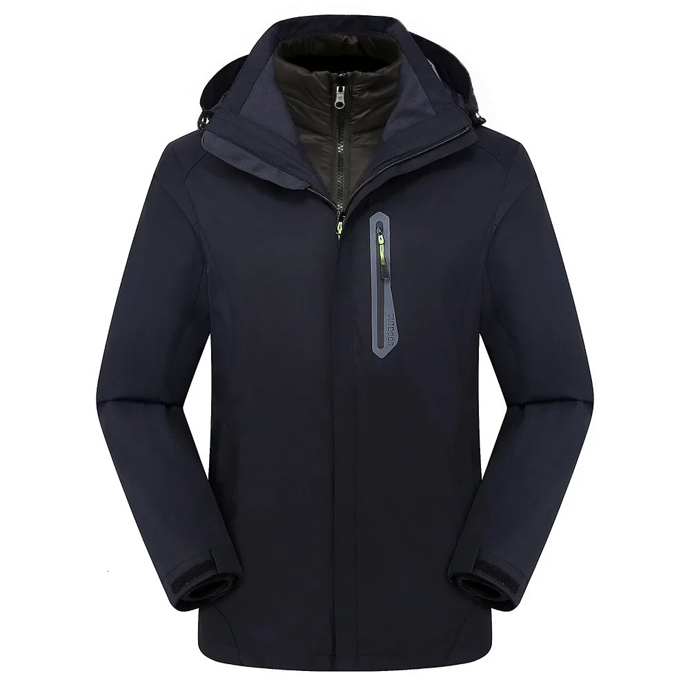 C Que 3in1 Winter Hooded Jacket Womens Outdoor Windproof Switch Down Mens Waterproof Climbing 241010