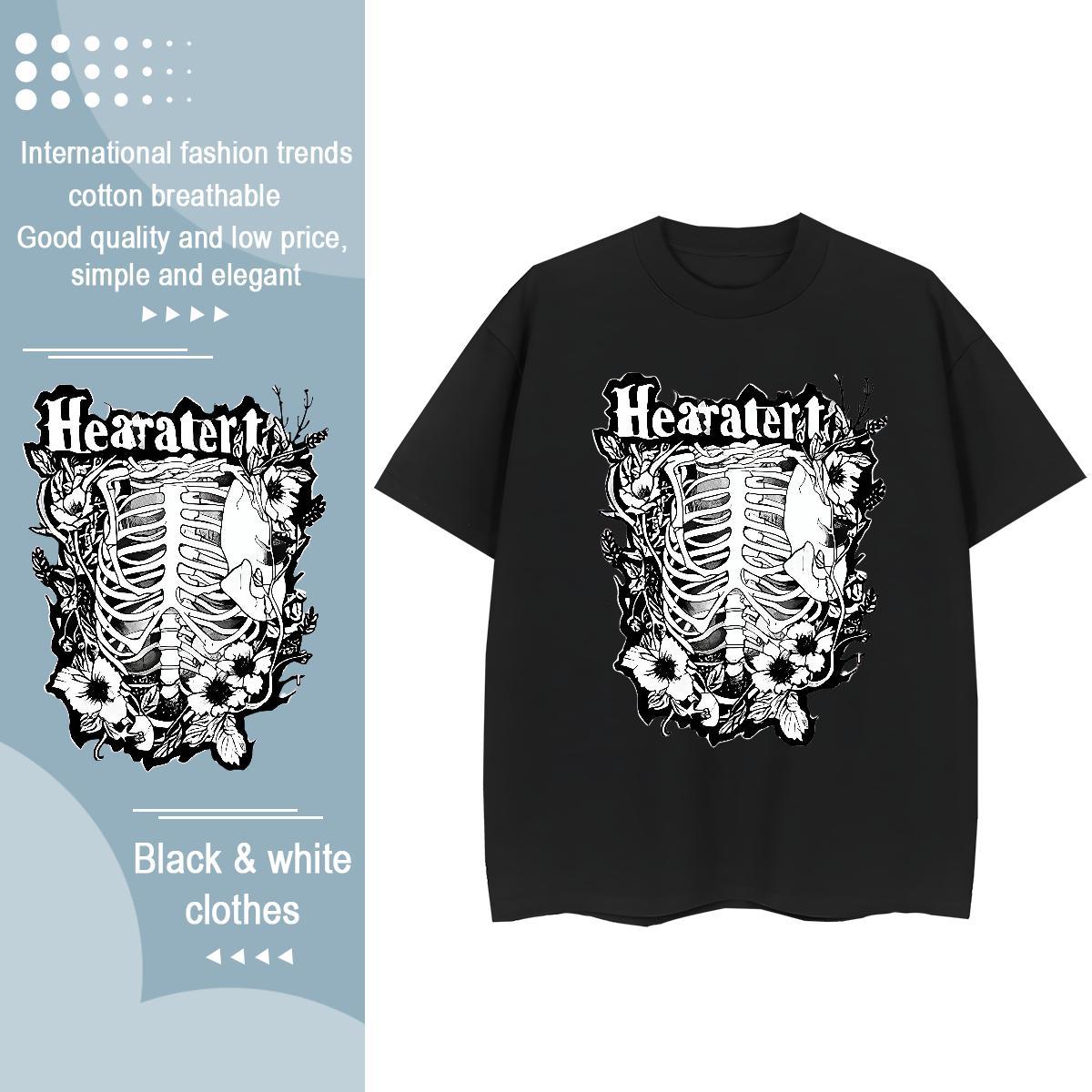 2024 DIY Woman T Shirts 230g Pure Cotton Breathable Outdoor skull Tshirt for Man Woman Designer Nice Floral Print Clothes