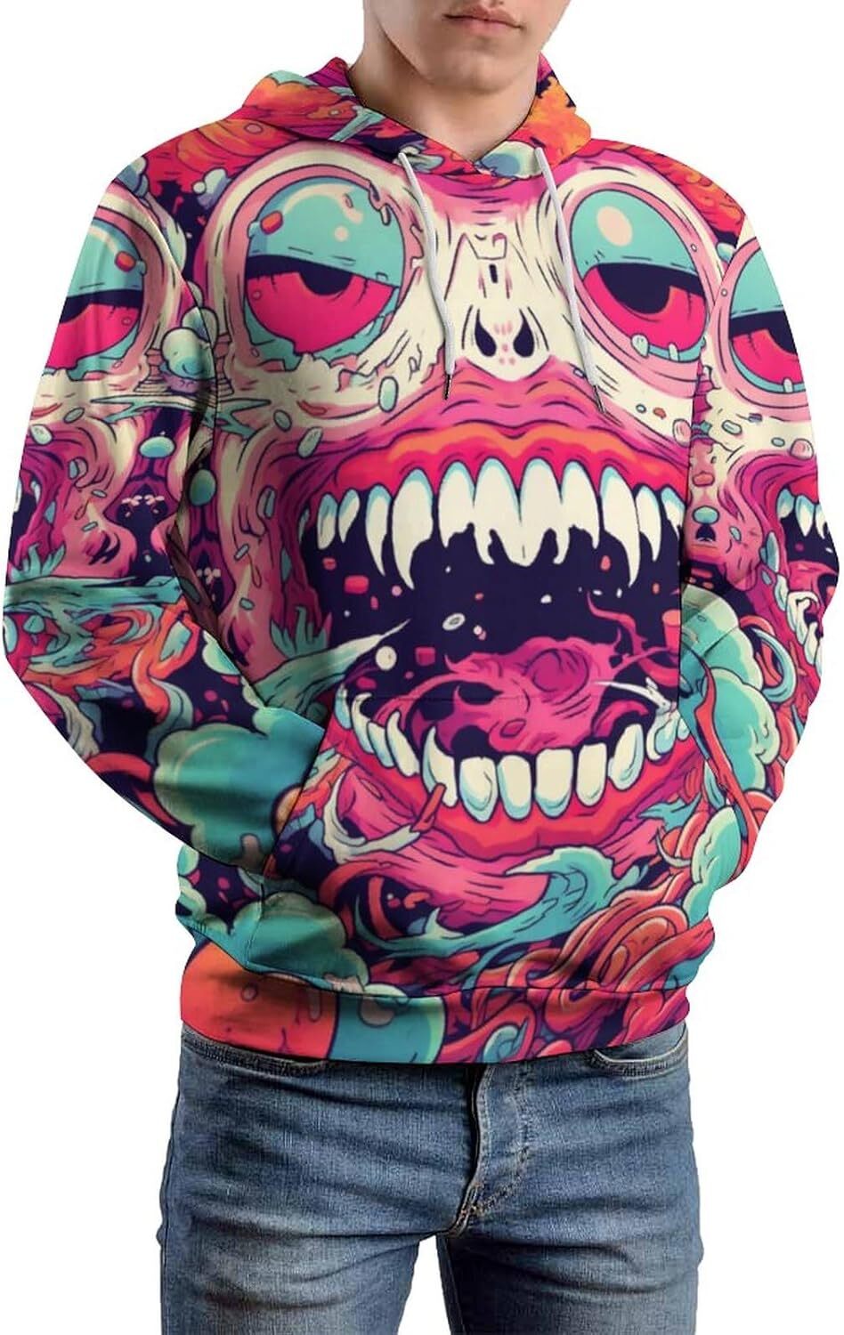 Hoodie for Mens Womens Novelty Colorful Graffiti Hoodie Autumn Winter Casual Long Sleeve Pullover Hoodies Men Graphic Hoodies sweatshirt keep warm